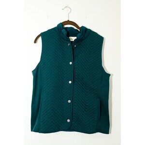 Chico's Quilted Vest 1 M Blue Gorp Casual